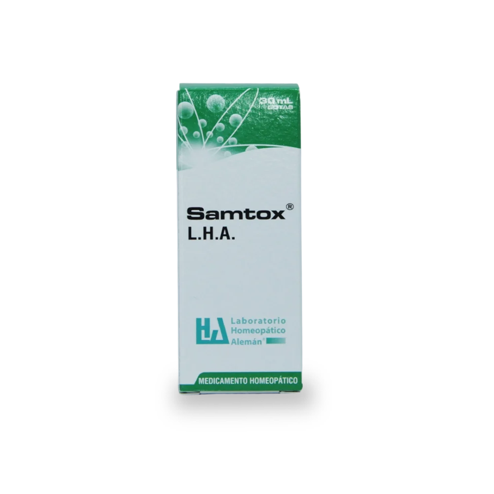 Samtox LHA Samtox LHA suplemento homeopático para bronquitis y tos disponible en Colombia.