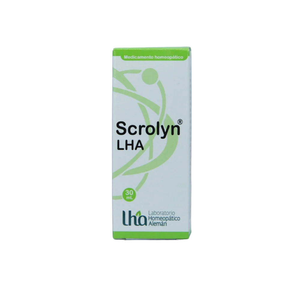 Scrolyn LHA gotas homeopáticas para linfatismo y amigdalitis crónica disponible en Colombia