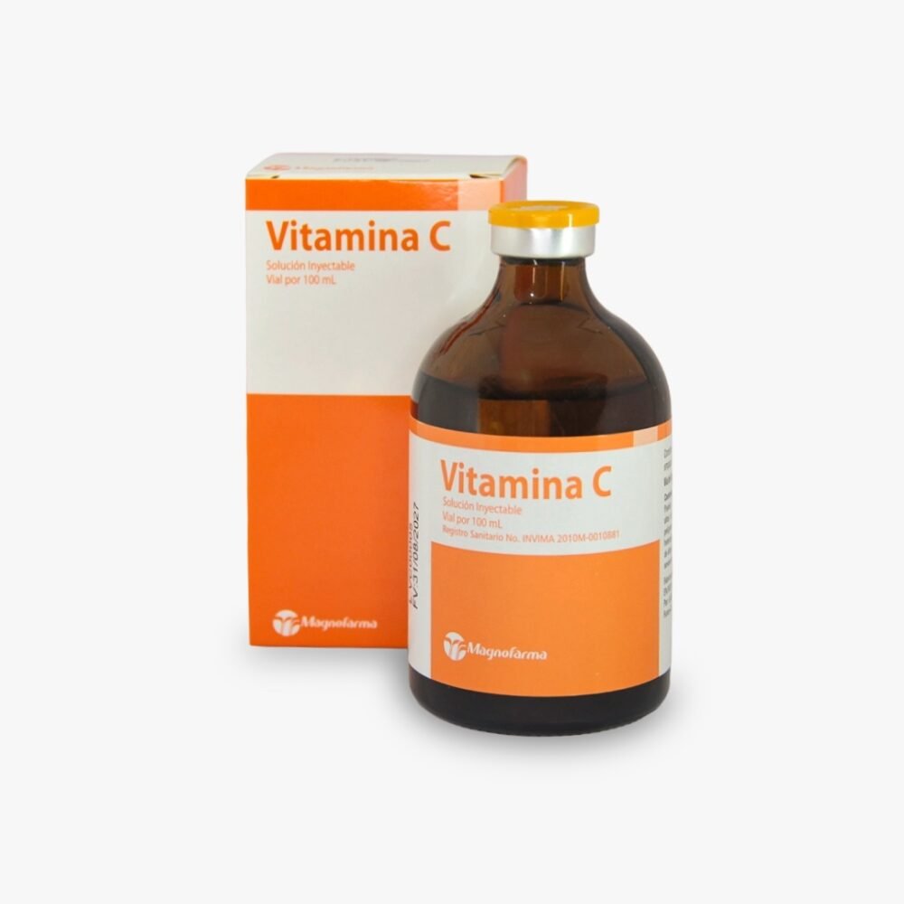 Vitamina C inyectable Magnofarma ampolla 100 ml disponible en Colombia