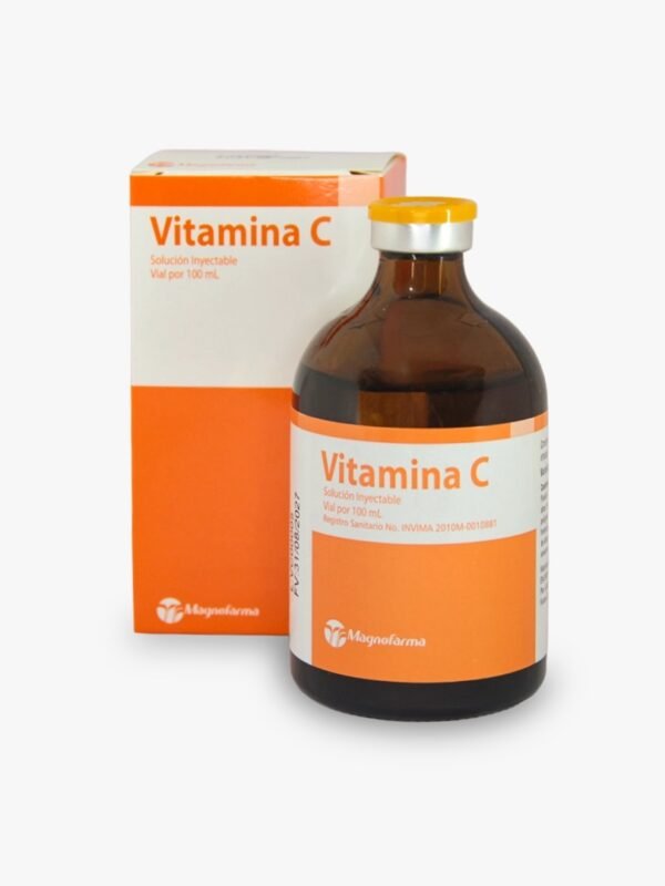 Vitamina C inyectable Magnofarma ampolla 100 ml disponible en Colombia